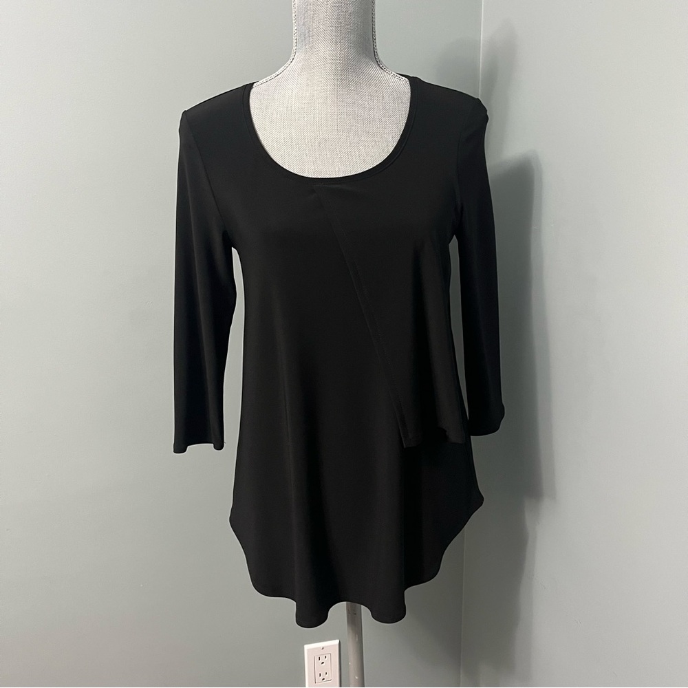 JOSEPH RIBKOFF Elegant Black layered blouse Top size 4